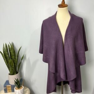 Mia & Tess sweater shawl vest purple one size
